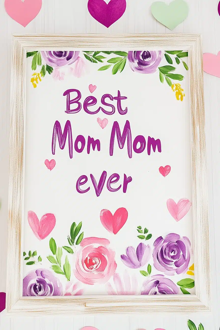 Floral “Best Mom Ever” Wall Art