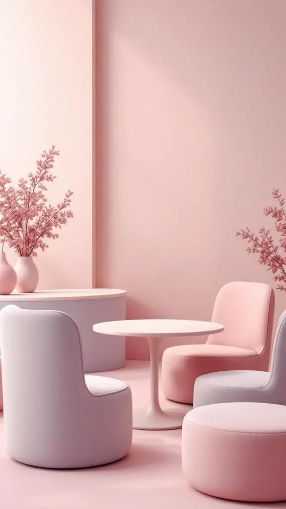 80's Pink Art Deco Living Room