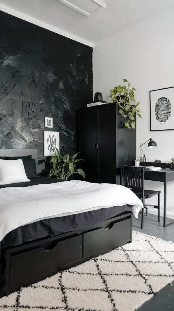 12 Striking Black Accent Wall Bedroom ideas