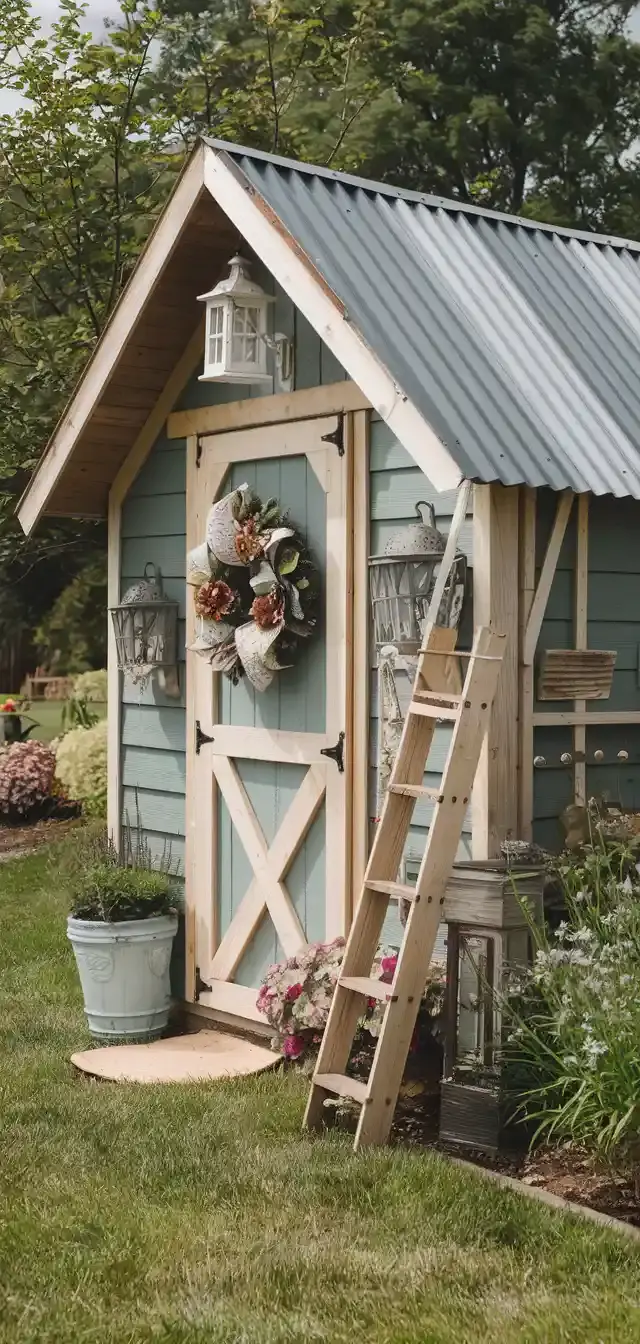 Country Farmhouse Garden Shed Decorating
