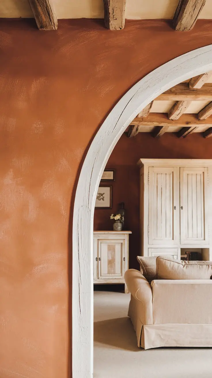 Half Wall In Warm Terracotta