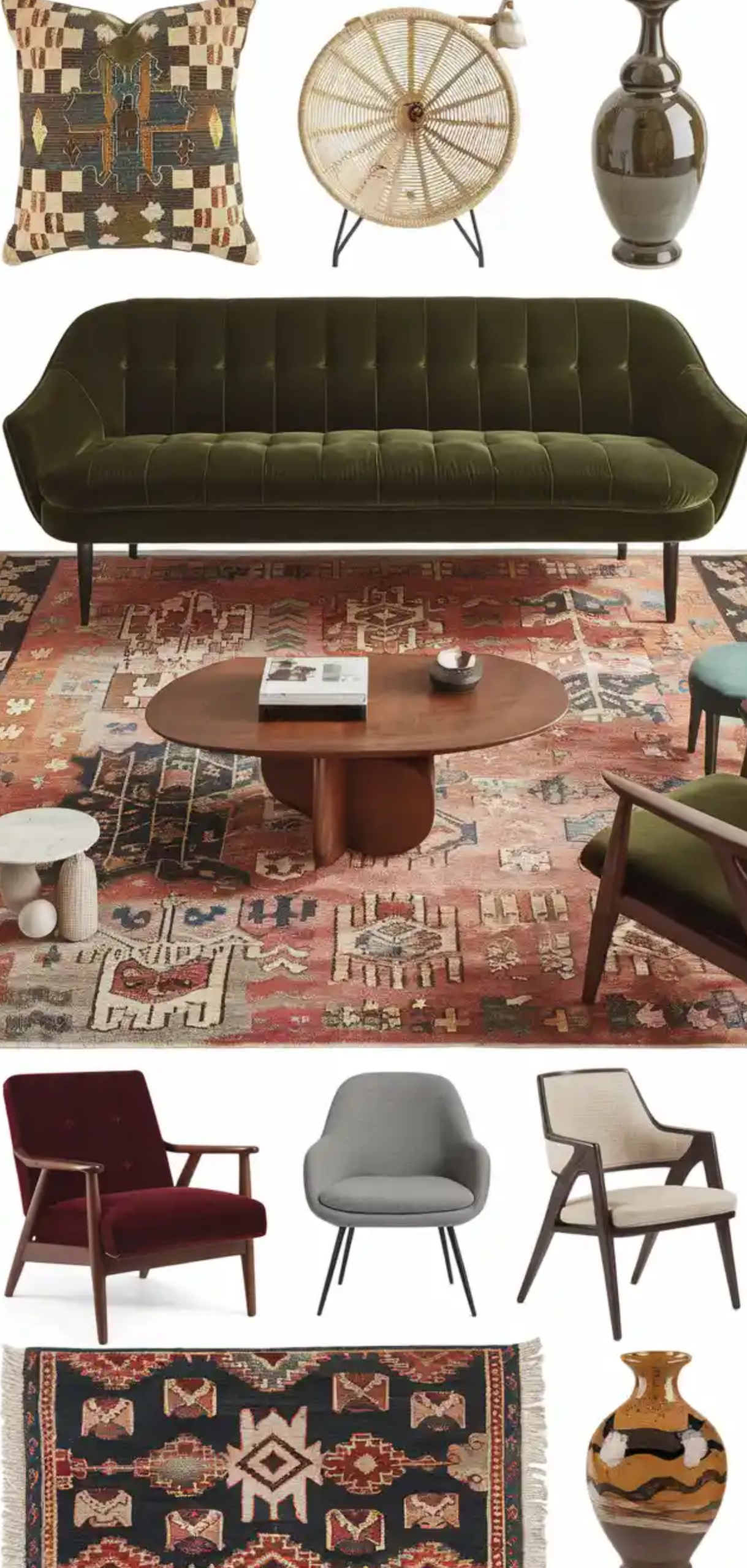 Inspiring Mid-Century Modern Eclectic Living Room Ideas