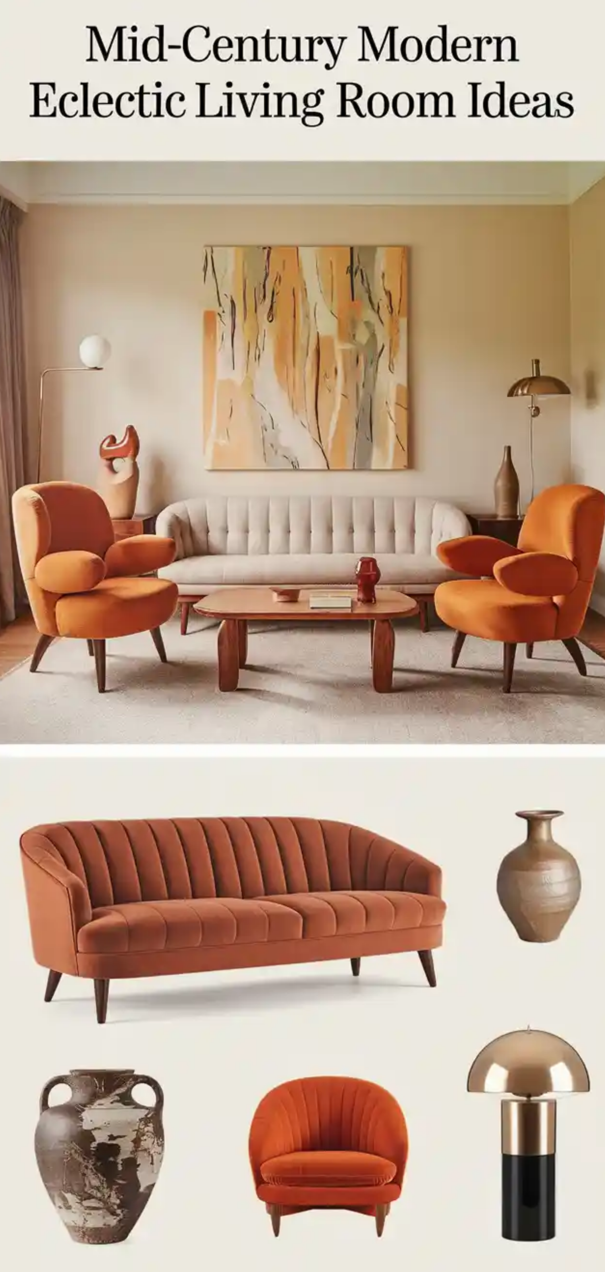 Inspiring Mid-Century Modern Eclectic Living Room Ideas
