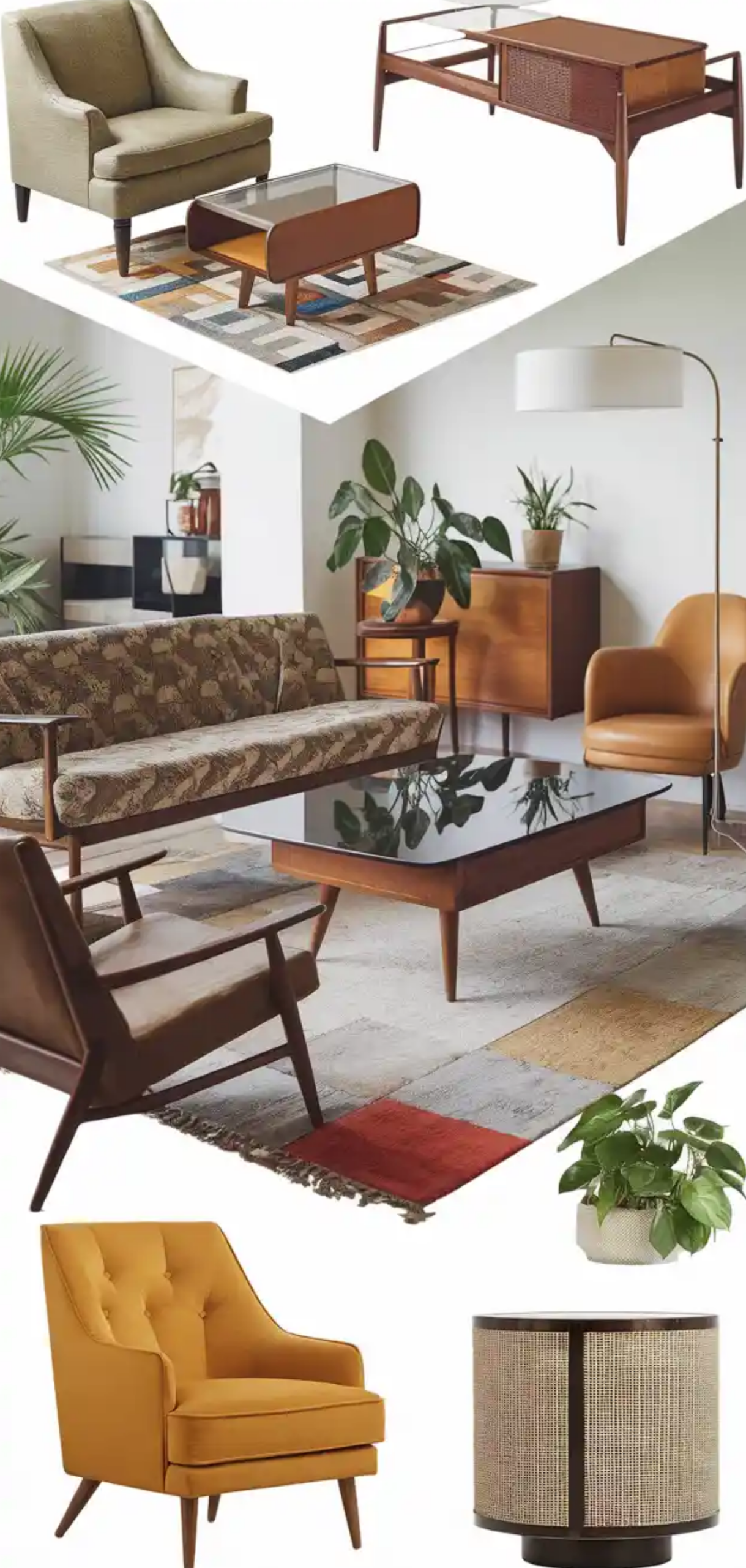 Inspiring Mid-Century Modern Eclectic Living Room Ideas