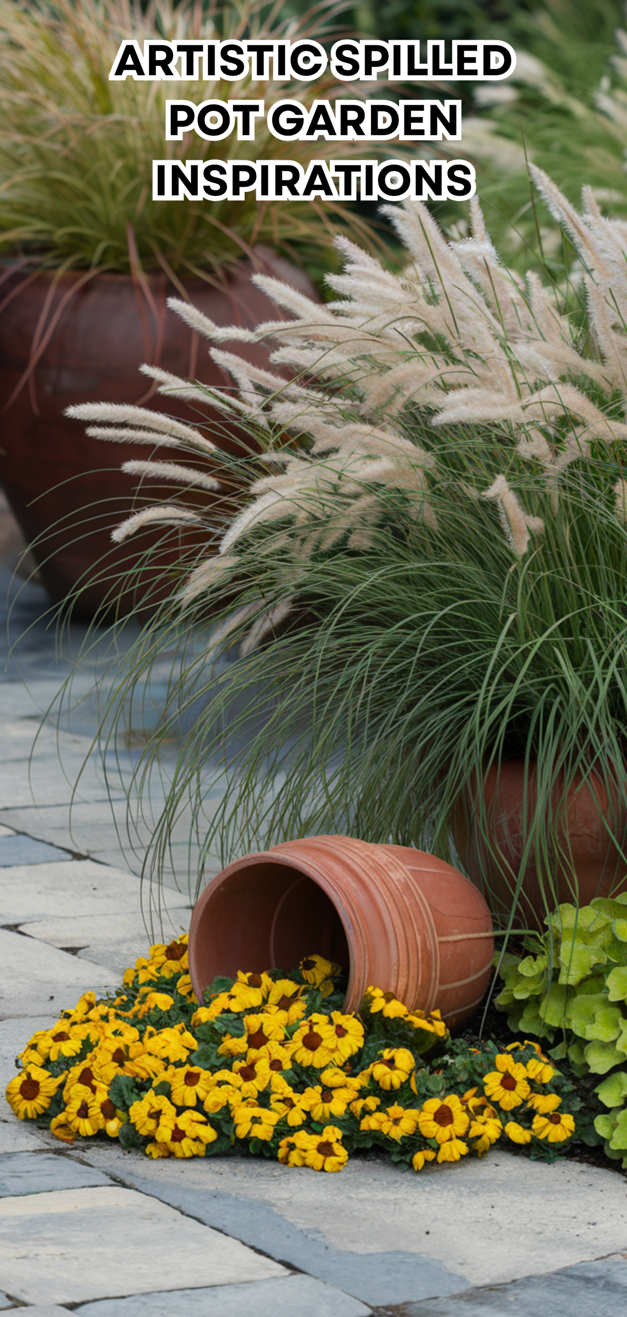 15 Perfect Artistic Spilled Pot Garden Inspirations