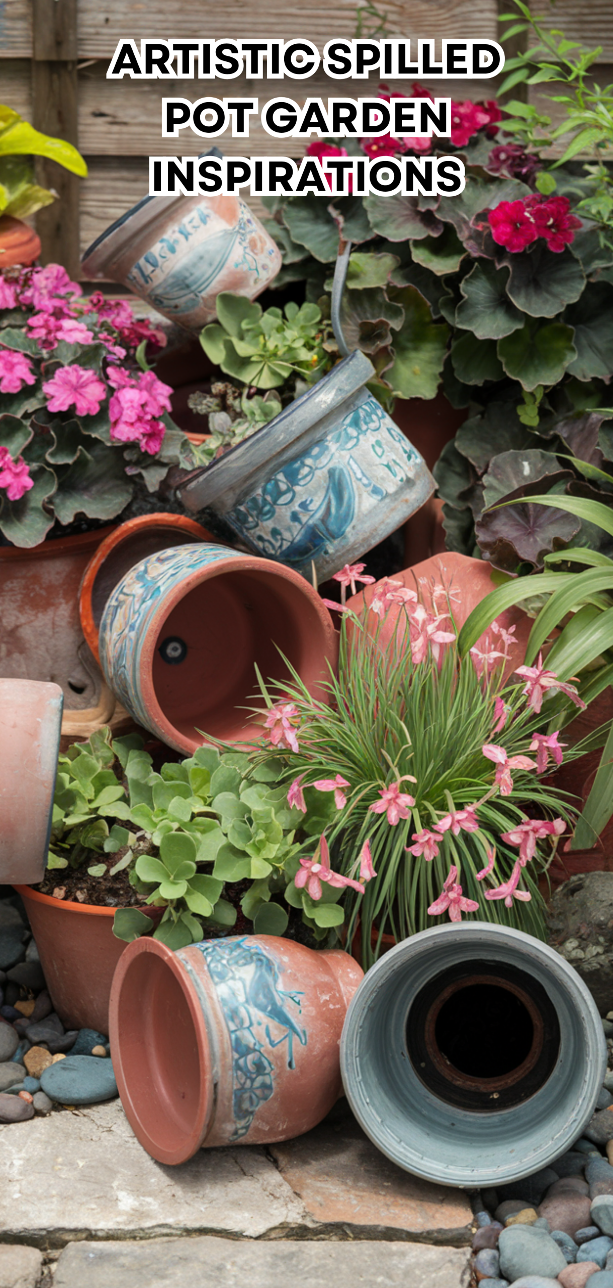 15 Perfect Artistic Spilled Pot Garden Inspirations