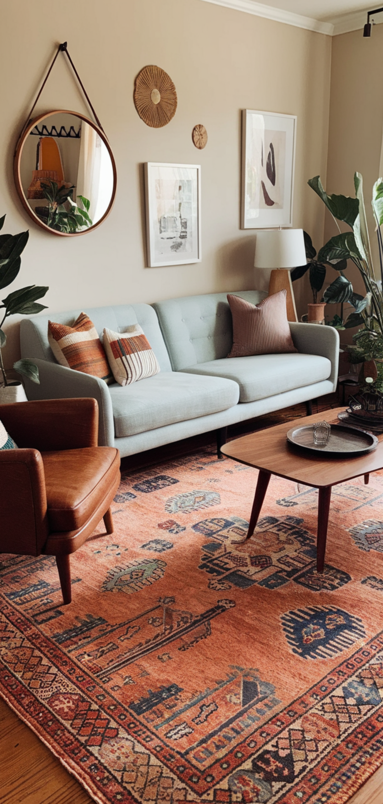 Gorgeous Boho Mid-Century Modern Living Room Ideas