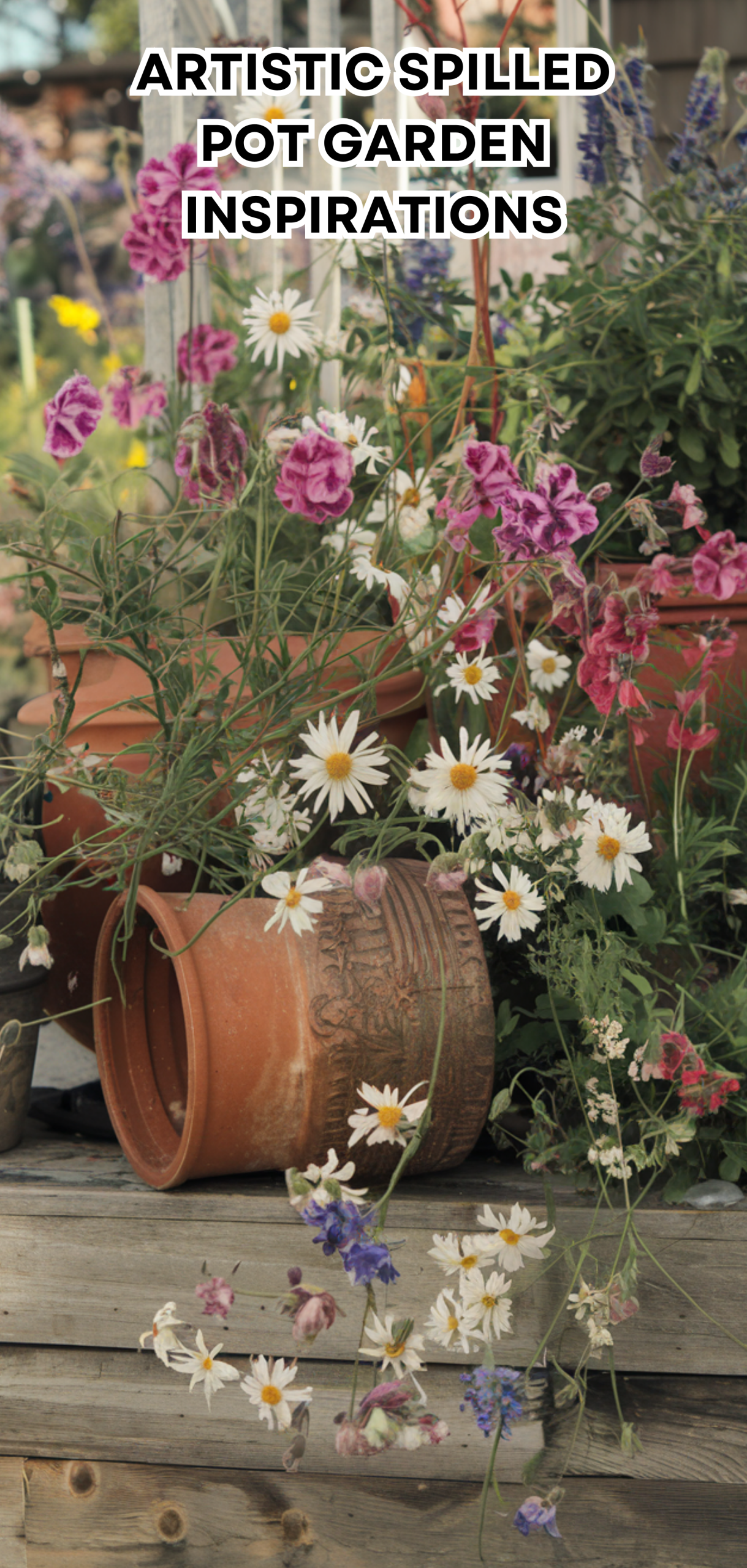 15 Perfect Artistic Spilled Pot Garden Inspirations