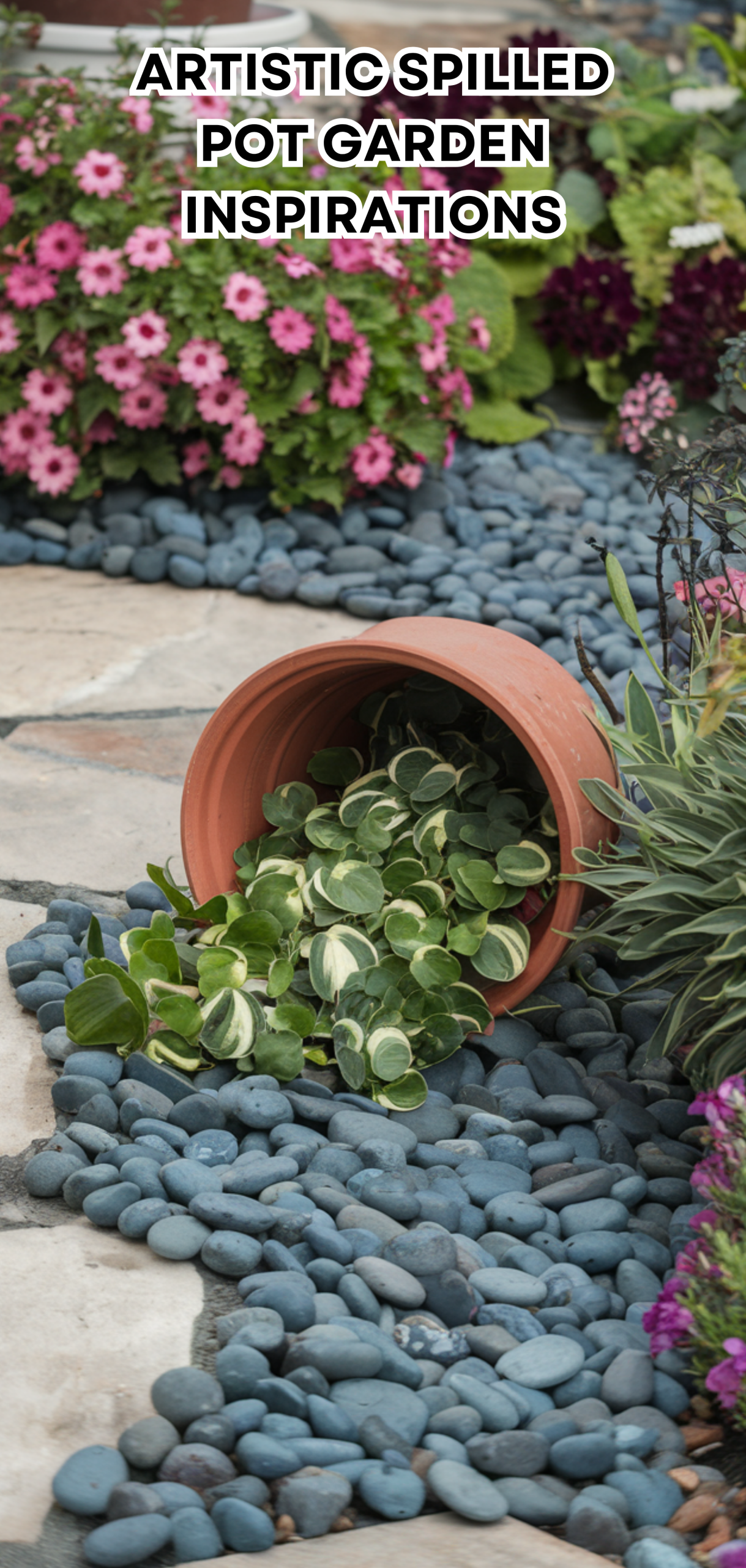 15 Perfect Artistic Spilled Pot Garden Inspirations