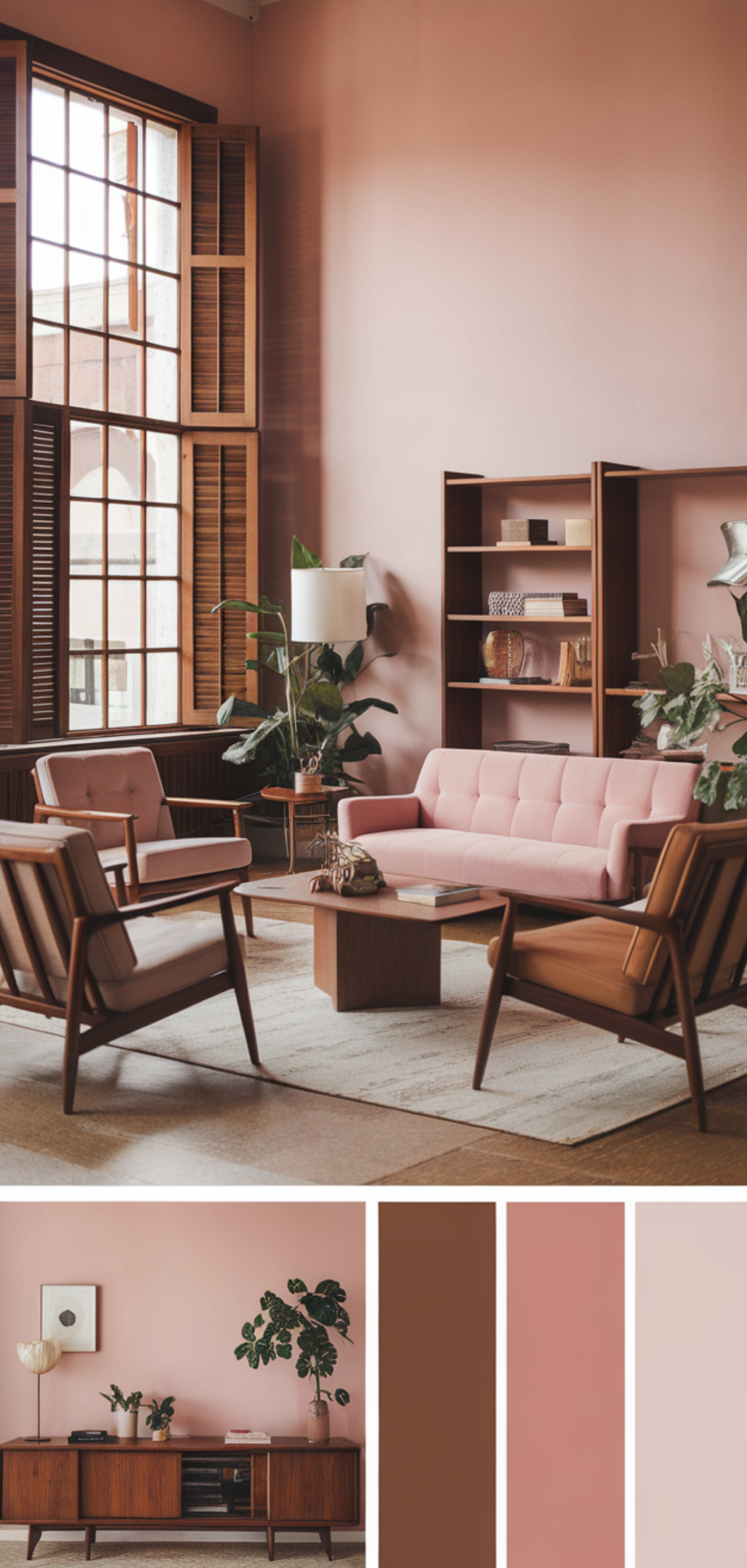 Easy Mid-Century Modern Living Room Color Palette Ideas