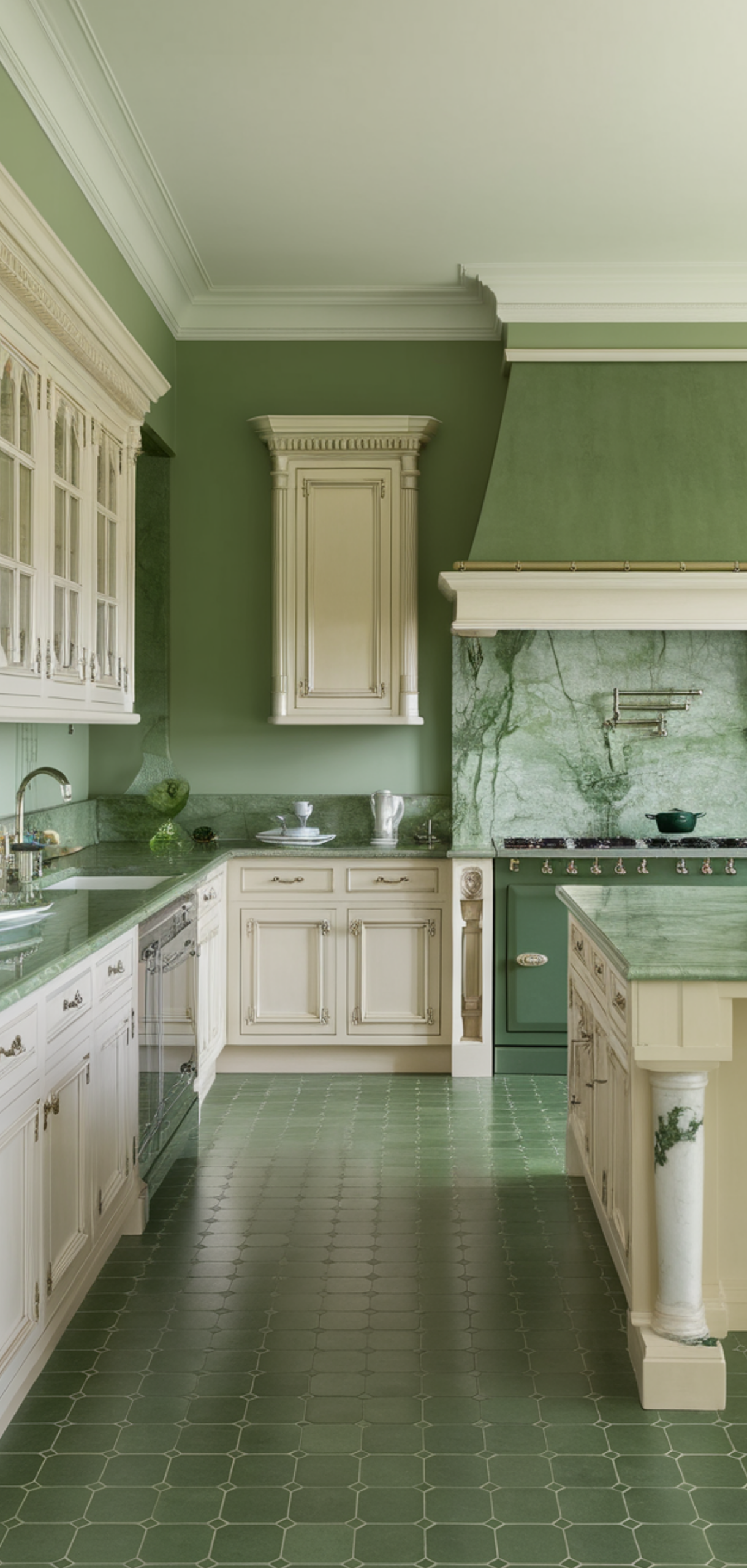 Inspiring Green And Cream Kitchen Ideas