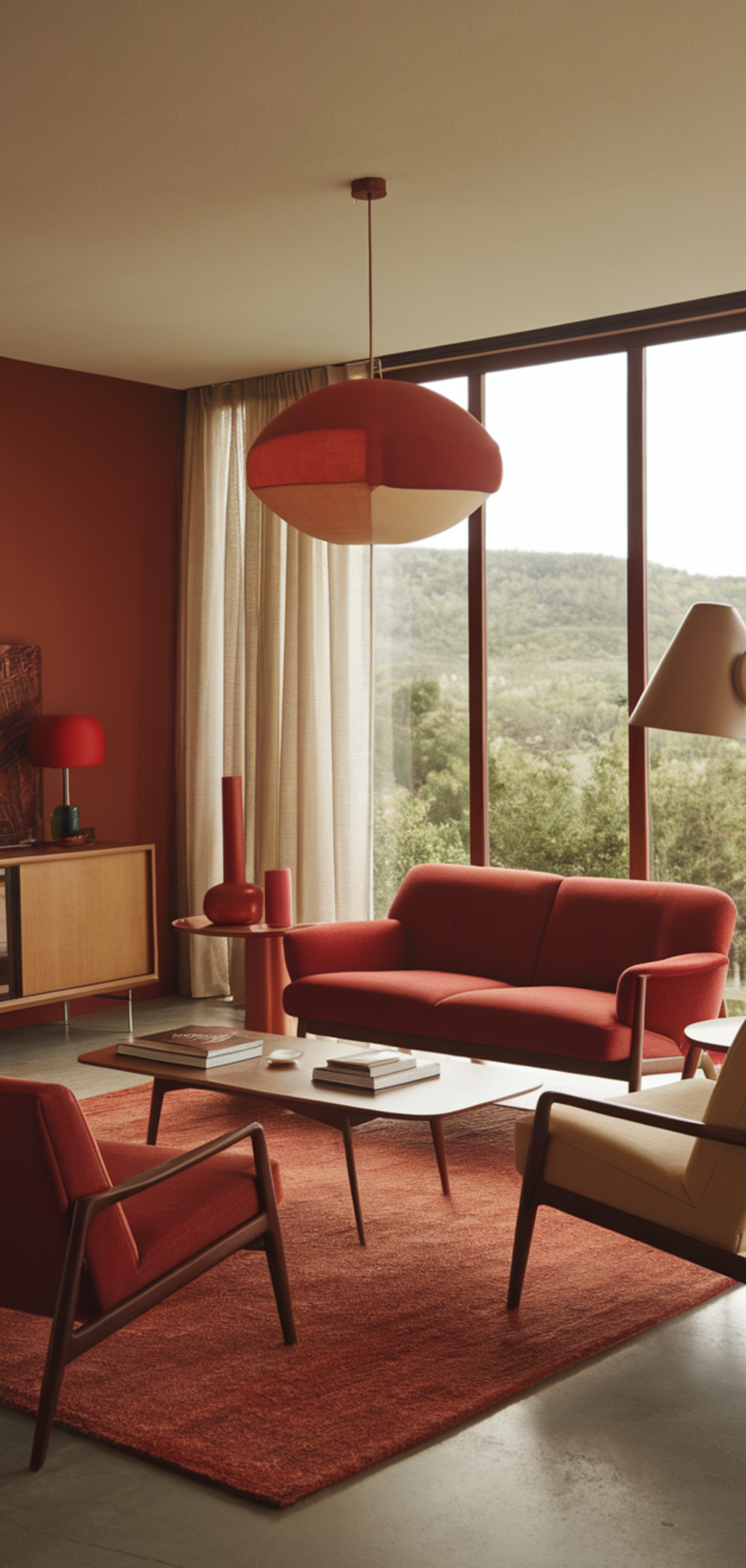 Easy Mid-Century Modern Living Room Color Palette Ideas