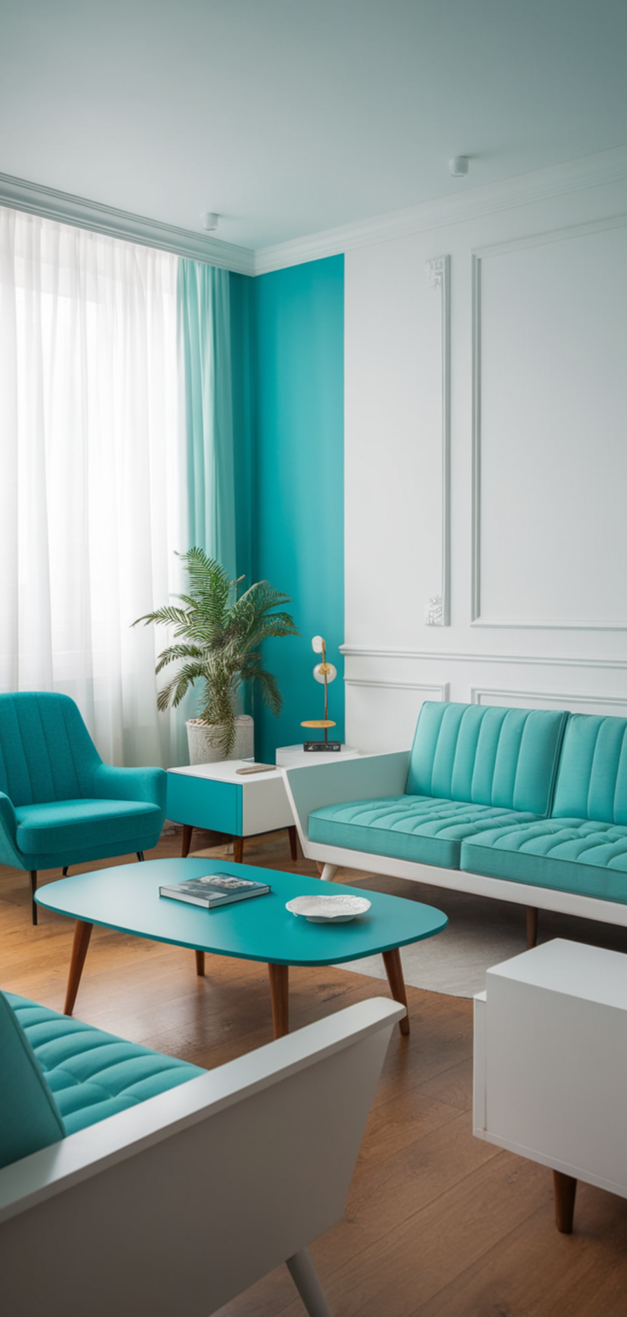 Easy Mid-Century Modern Living Room Color Palette Ideas