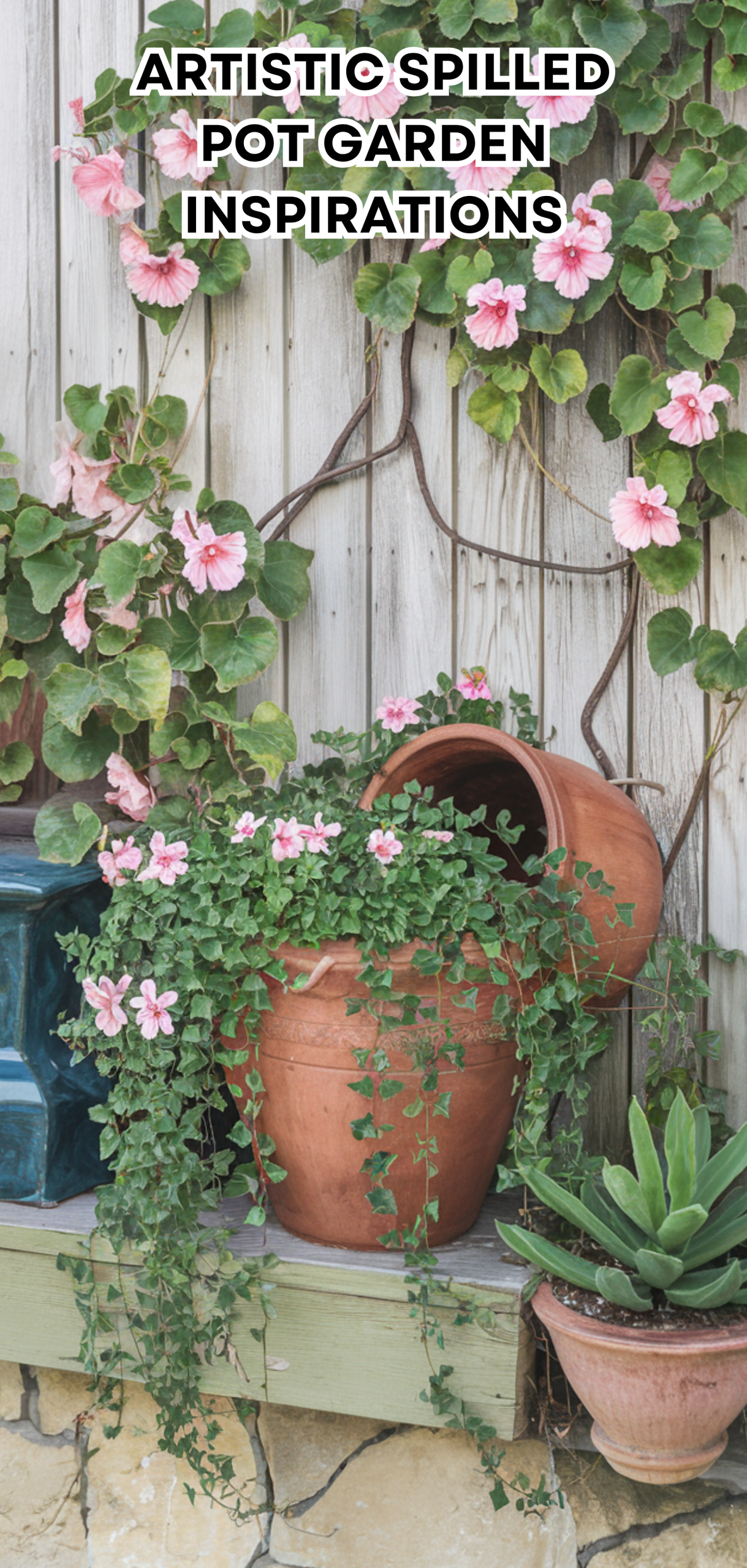 15 Perfect Artistic Spilled Pot Garden Inspirations