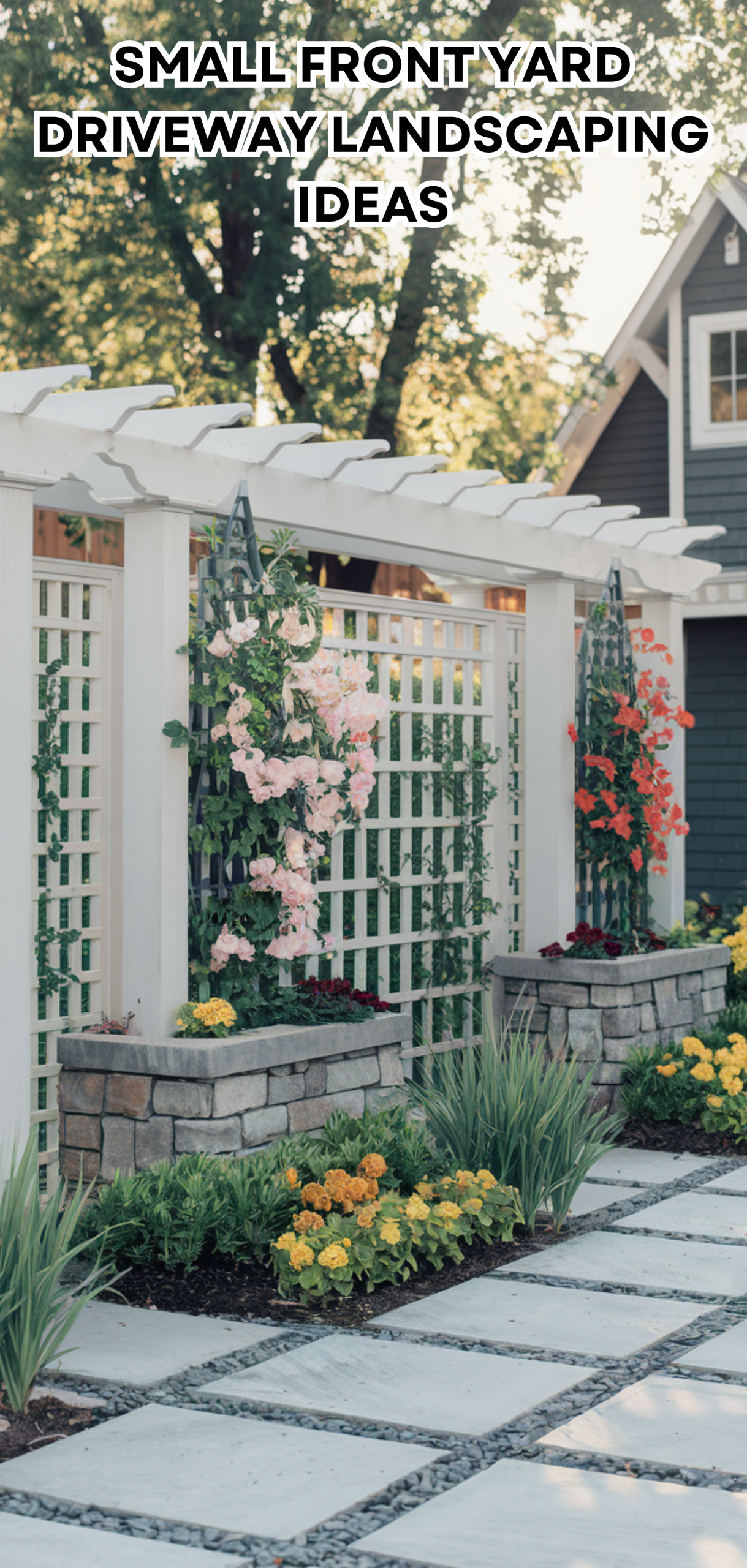 17 Amazing Small Front Yard Driveway Landscaping Ideas