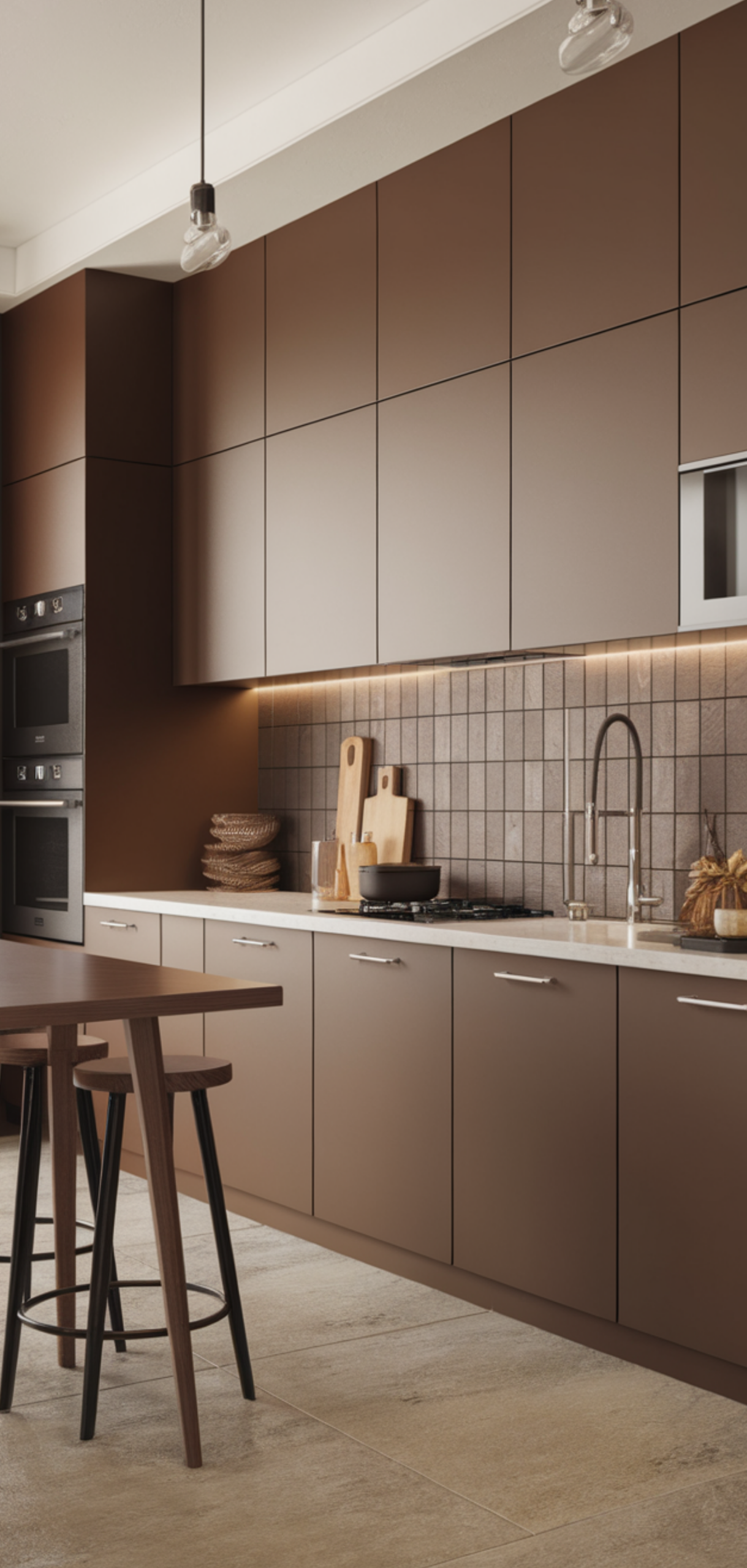 Amazing Trendy Brown Kitchen Cabinet Ideas