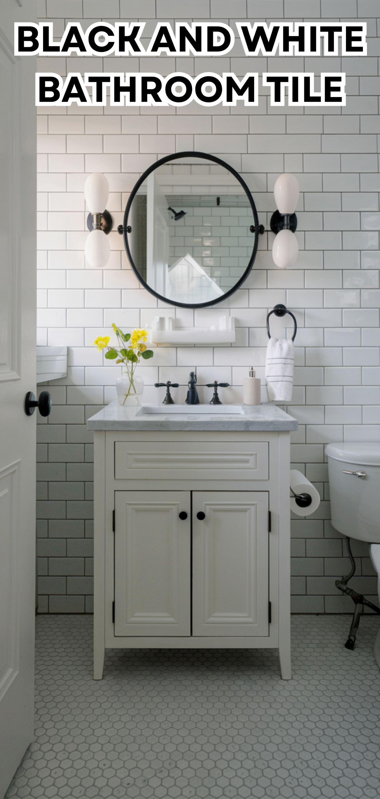 17 Amazing Black and White Bathroom Tile