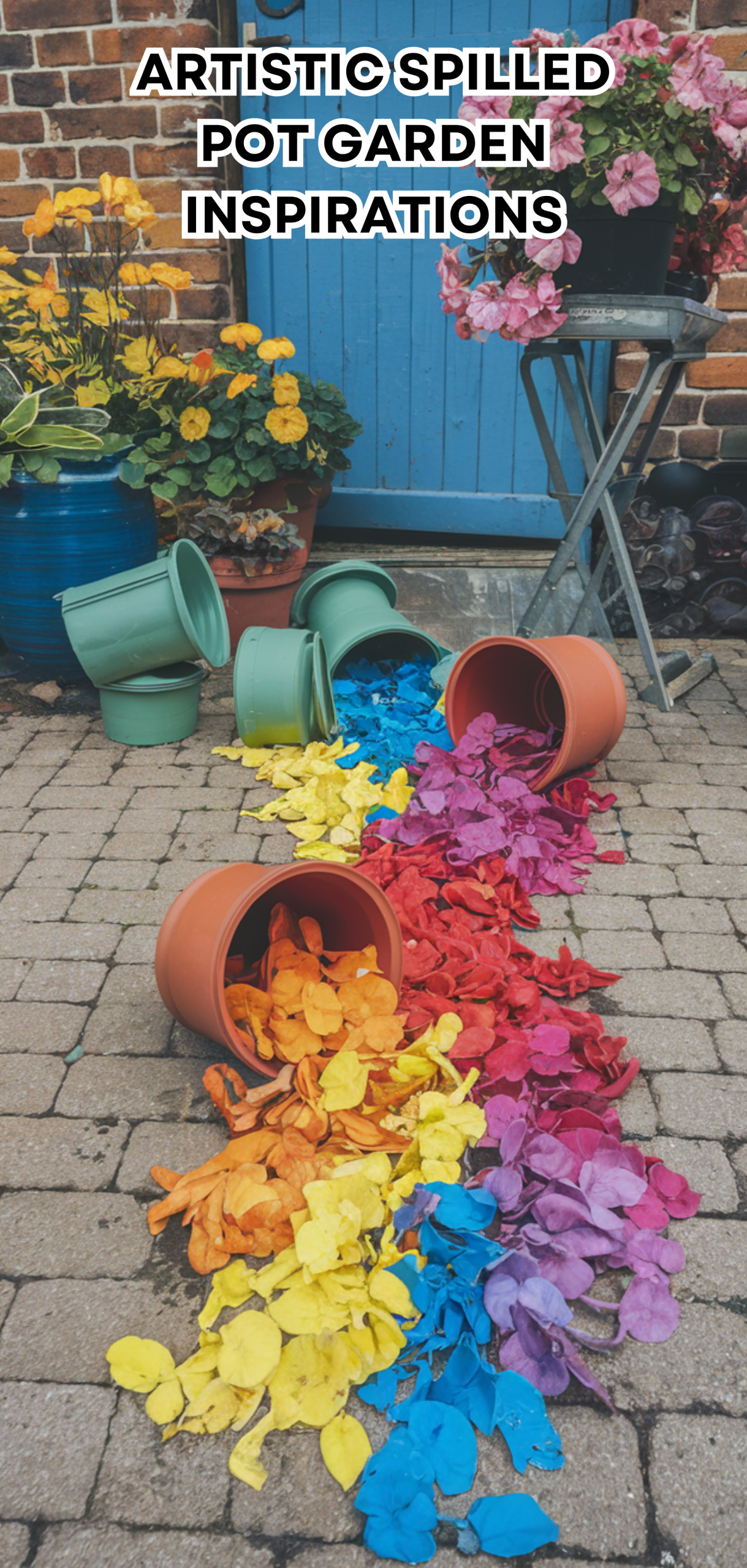 15 Perfect Artistic Spilled Pot Garden Inspirations