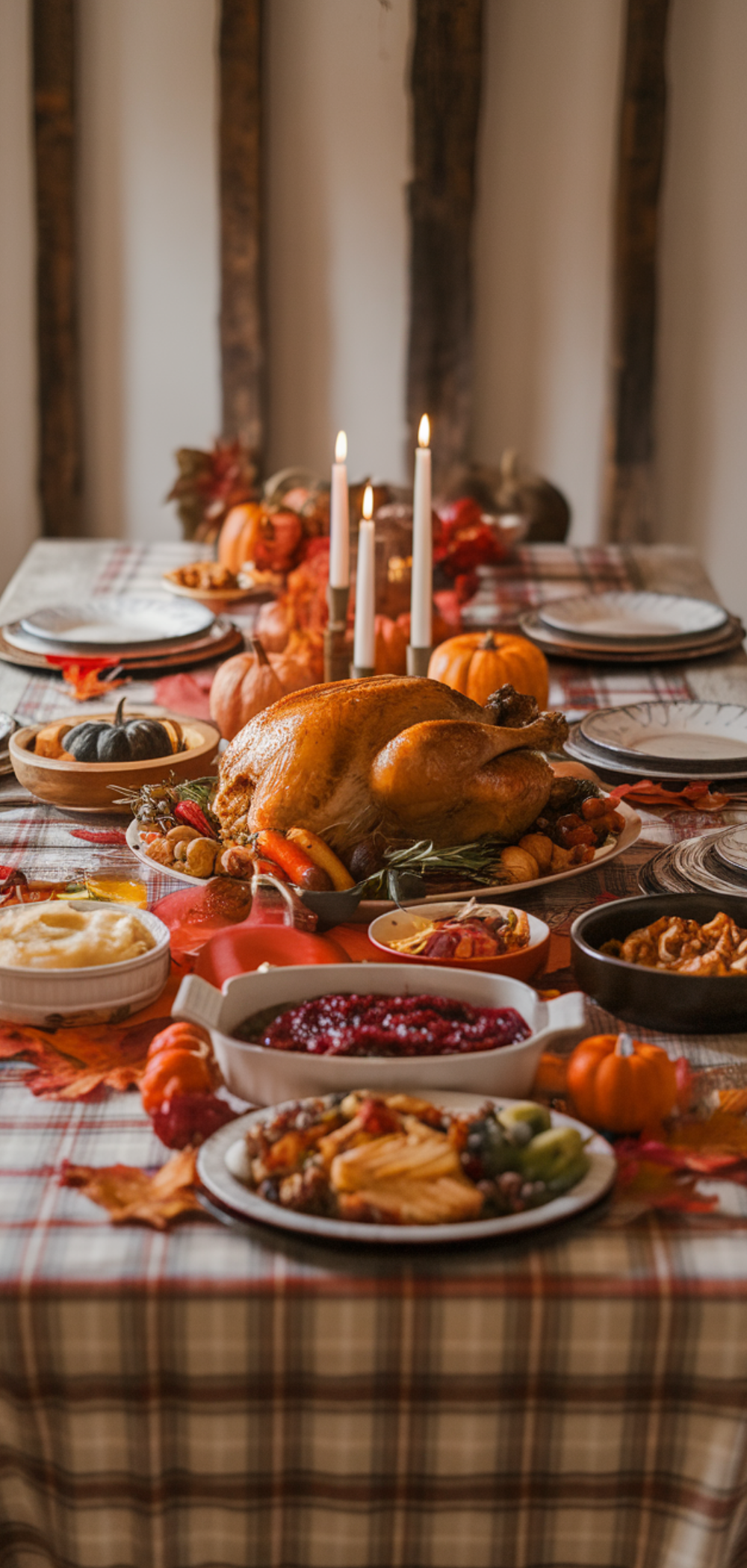 Easy Fall Feasts in Plaid:Thanksgiving Table