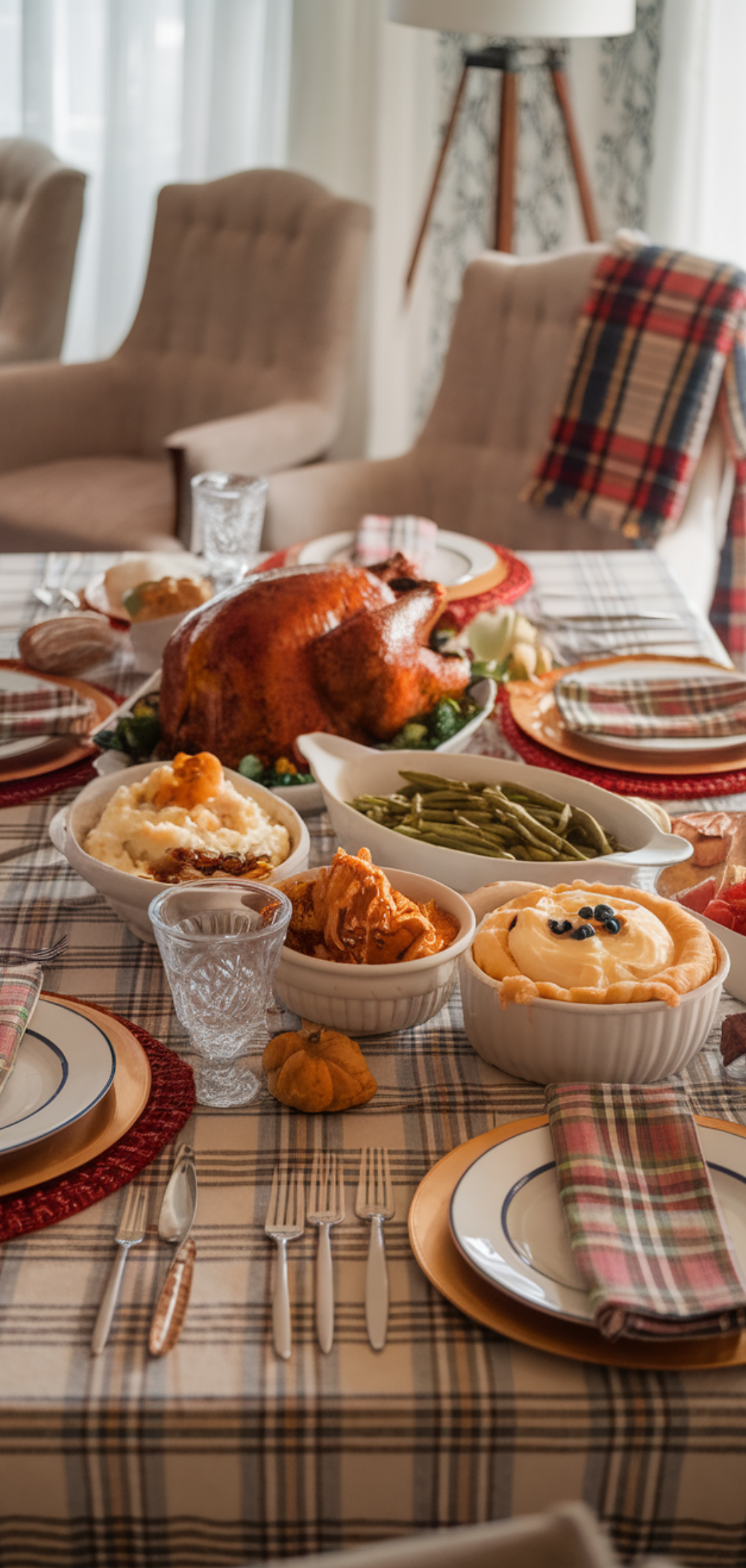 Easy Fall Feasts in Plaid:Thanksgiving Table
