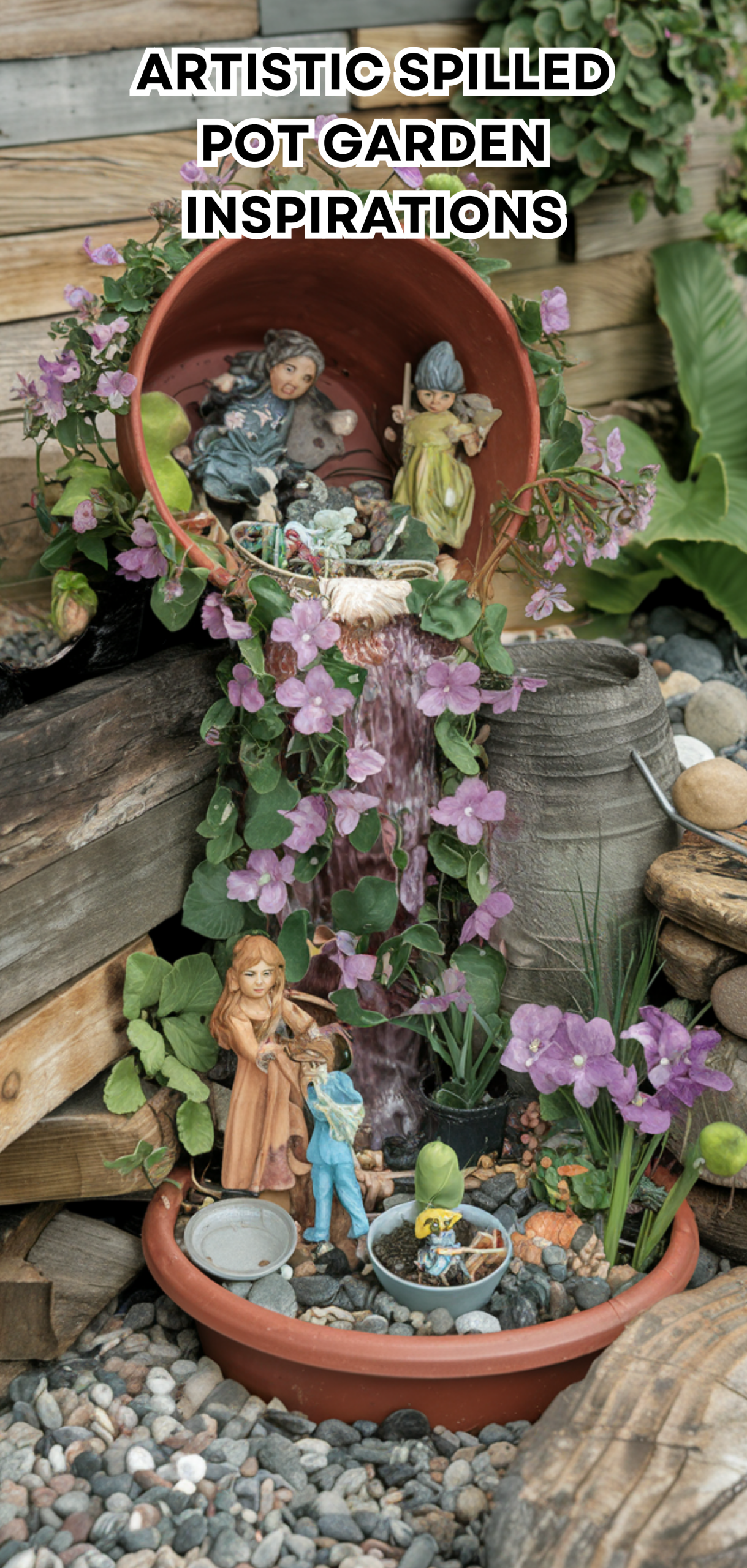 15 Perfect Artistic Spilled Pot Garden Inspirations