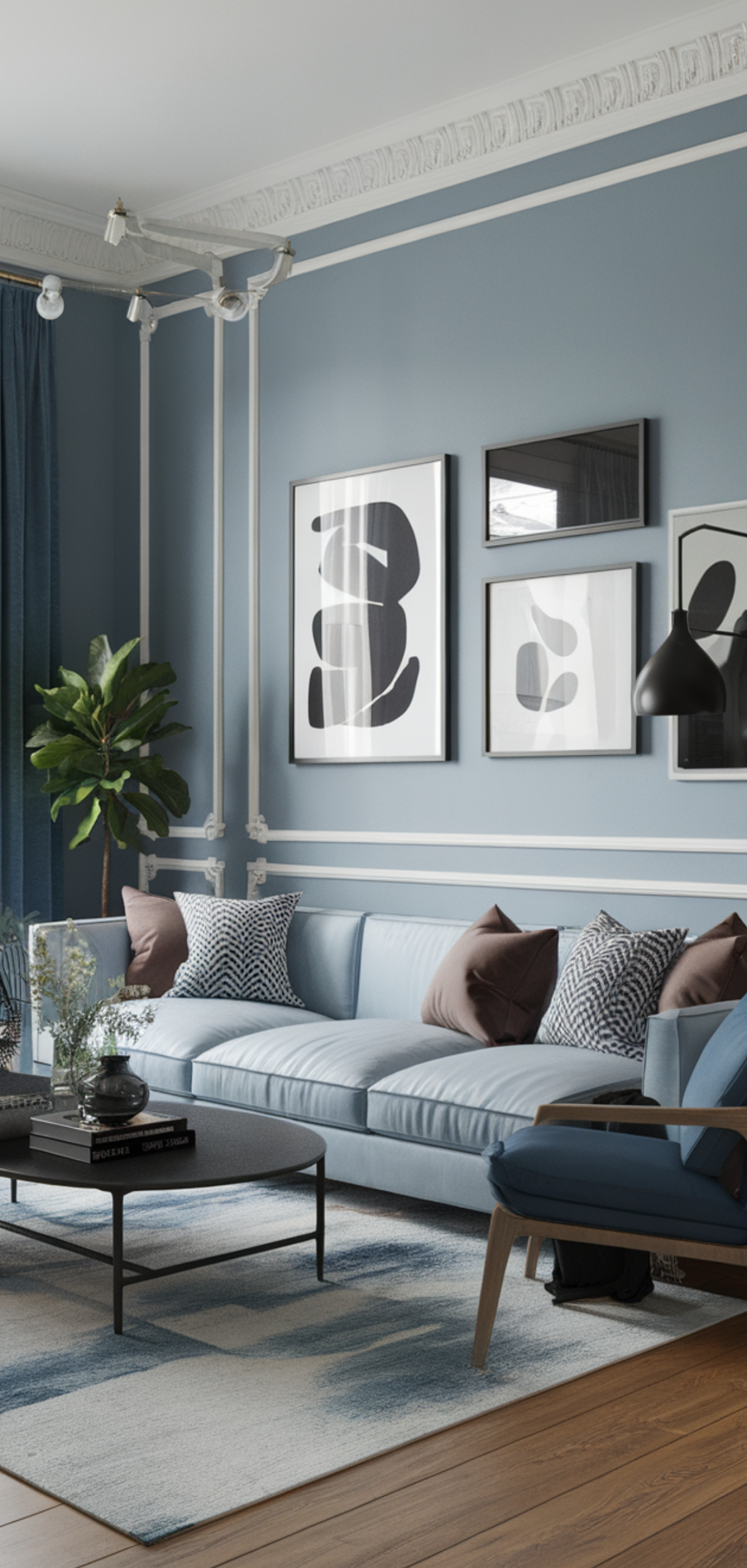 14 Creative Light Blue Living Room Walls